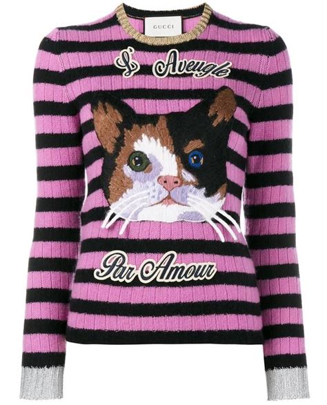 gucci cat sweater cheap|cashmere sweater gucci.